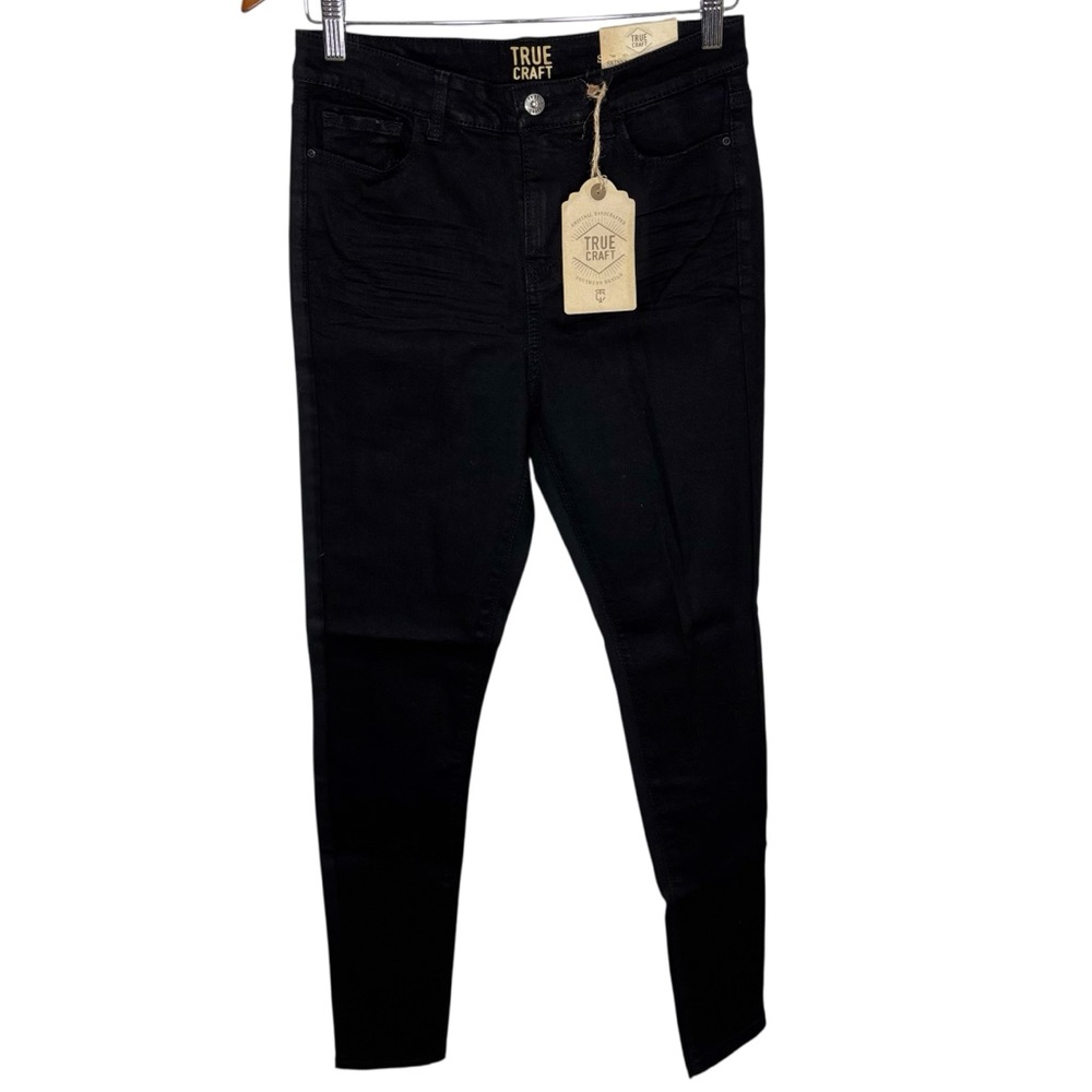 True Craft Womens High Rise Skinny Jeans Black Denim‎ Pants Size 9 TC22195-9